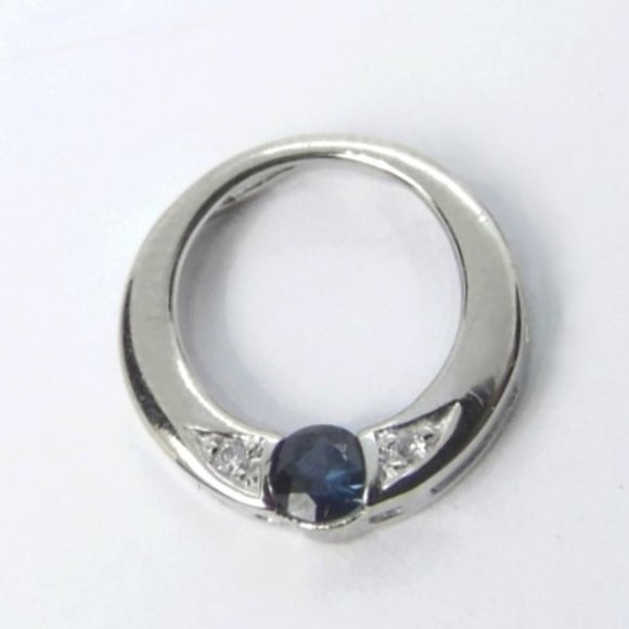 Sapphire Diamond 10KW Gold Circle of Life Pendant - Picture 5 of 8